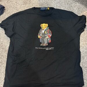 Ralph Lauren Black T-Shirt with Polo Bear Graphic